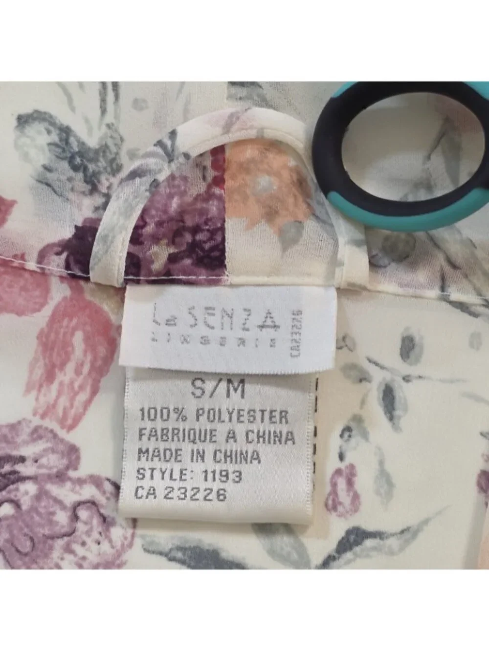 Vtg La Senza Short Kimono Robe S/M Sheer Chiffon Floral Watercolor Belt Coquette